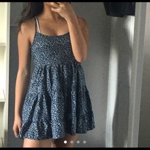H&M blue floral strappy babydoll dress